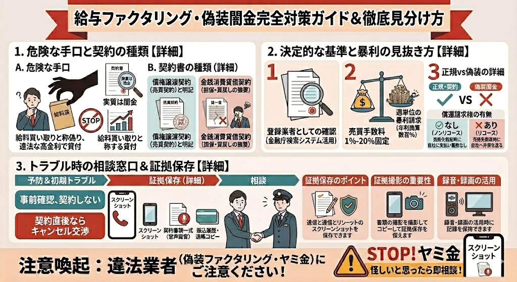 悪質な違法業者(ファクタリングを装った闇金)を見抜くためのチェックリスト画像